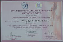 Dr. Zeynep Kirker Medical Esthetic Policlinic Aesthetic Medical Association Certificate