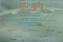 Dr. Zeynep Kırker Medikal Estetik Polikliniği Anti-Aging Medikal Estetik Sertifikası